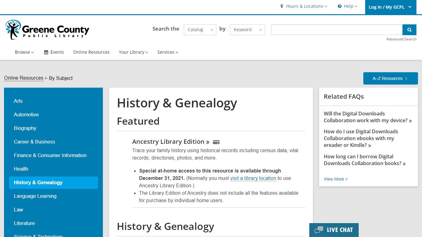 History & Genealogy | Online Resources | Greene County ...